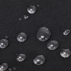 Water droplets on a black fabric surface